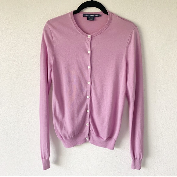 Ralph Lauren Sweaters - Ralph Lauren Golf Pink Silk Cardigan Sweater